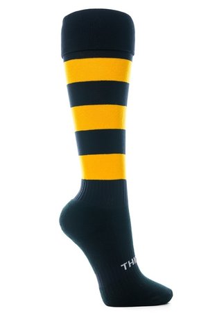 033 Black with Gold Hoops