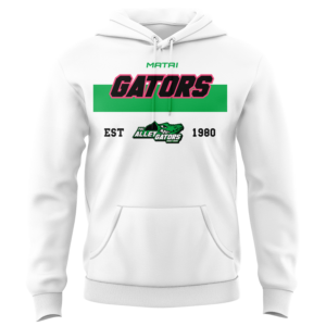 PBC Alleygators  - Core Fleece Hoodie-White-Pink