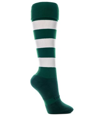 037 Bottle Green with White Hoops