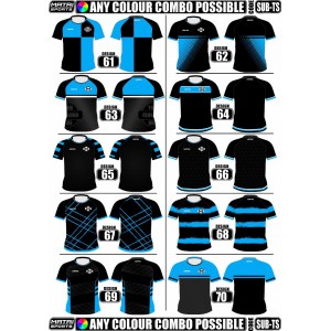 Sublimated Touch/Tag T Shirt Set in- Tri Collar