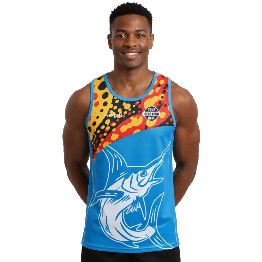Singlets Fish Pro Sublimated Fishing Singlet - Indigenous | Matai Sports