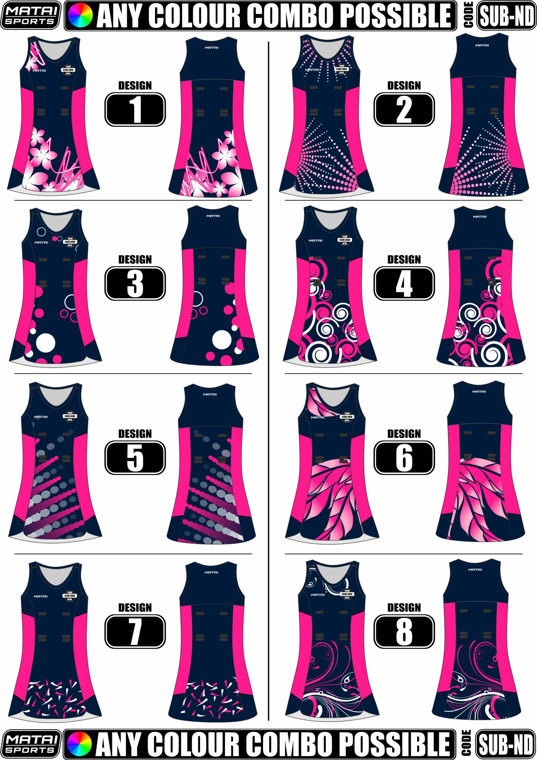1 - 8 Sub Netball Dress 2020