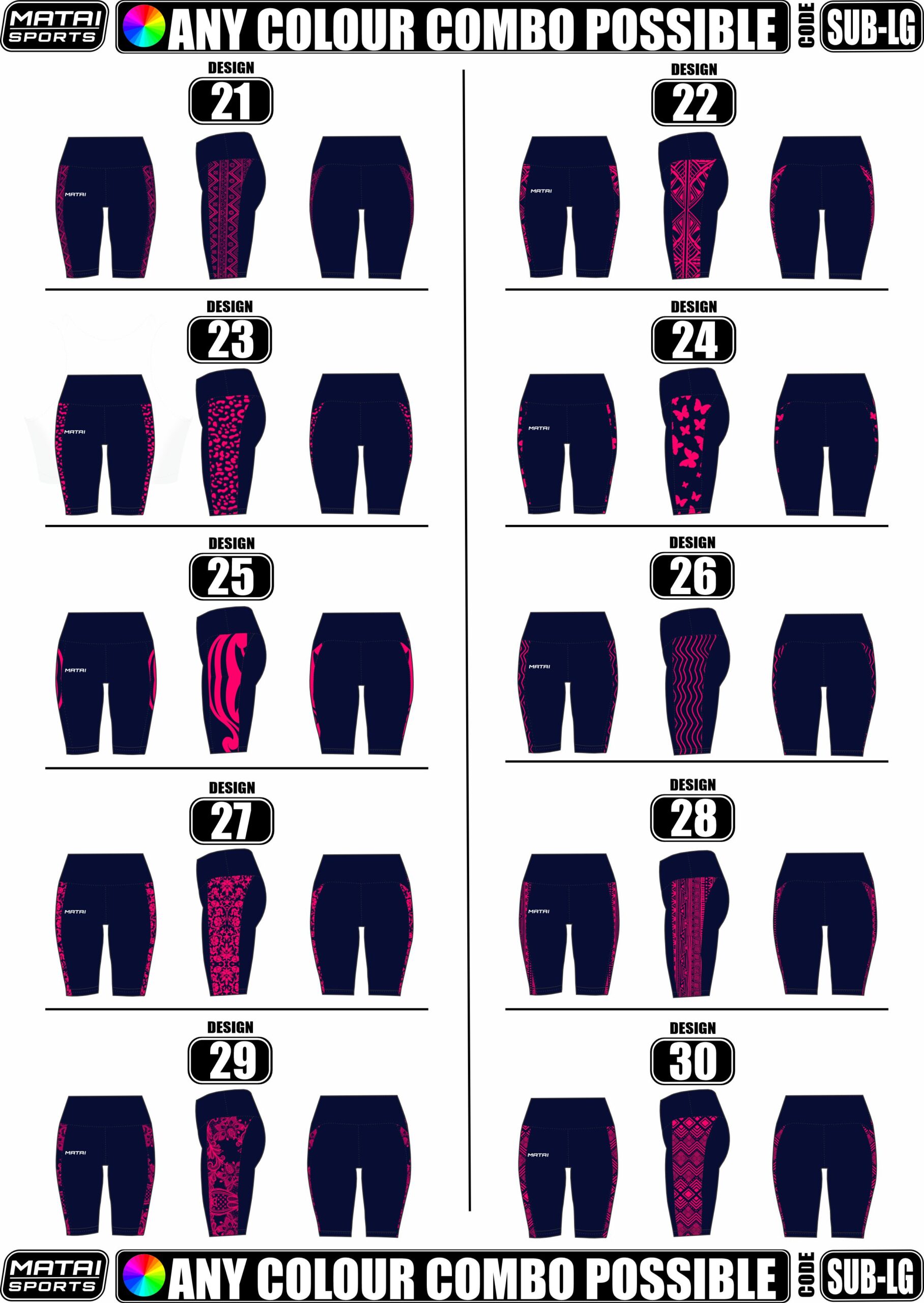 Leggings Above Knee Length 21 - 30