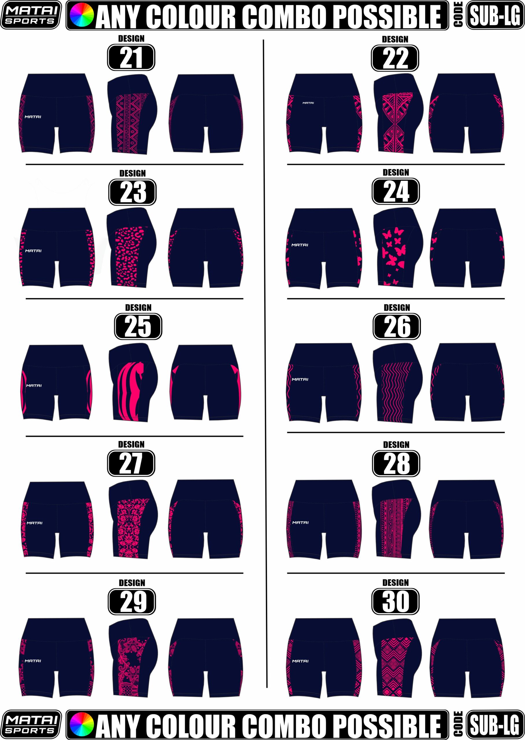 Leggings Mid Thigh Length 21 - 30