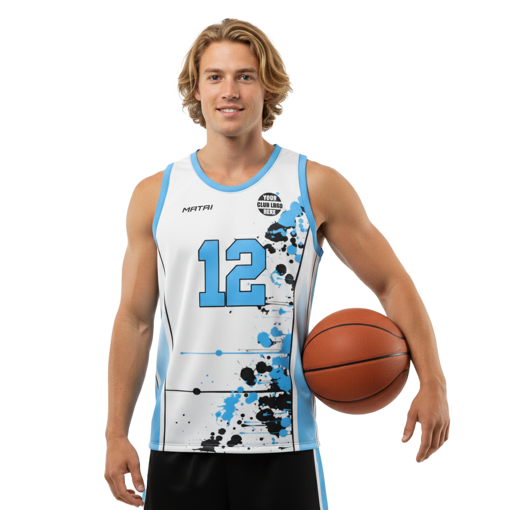 Performance Sublimated Basketball Singlet WHITE 2