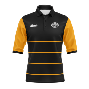 Cotton Knitted Rugby Jersey - 3/4 Sleeve - Classic Collar