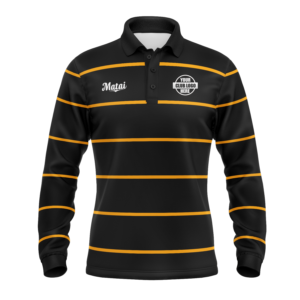 Cotton Knitted Rugby Jersey - Long Sleeve - Classic Collar
