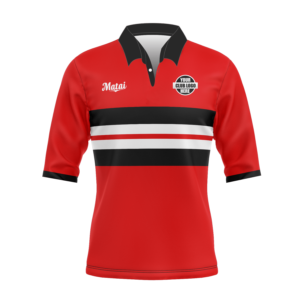 Cotton Knitted Rugby Jersey - 3/4 Sleeve - Loop Collar