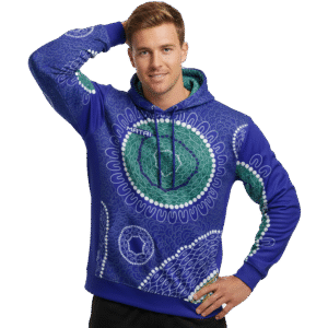 Pro Sublimated Fleece Hoodie - 'Community Gathering' by Zartisha Davis - Unisex Indigenous