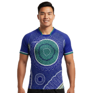 Elite Sublimated Rugby Jersey - 'Community Gathering' by Zartisha Davis - Unisex Indigenous