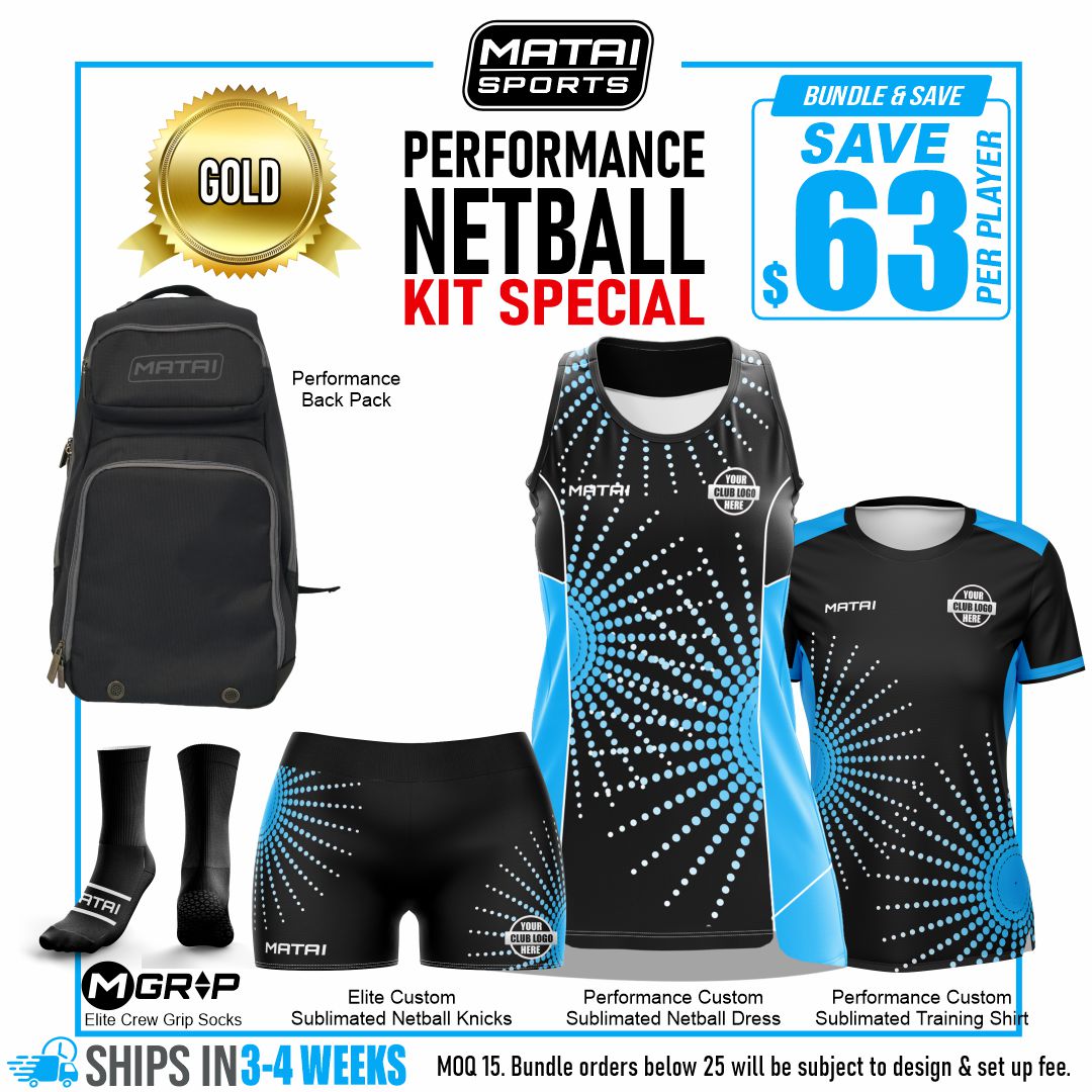 3 GOLD Performance Netball Dress 2