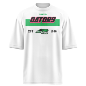 PBC Alleygators  - Core Oversize Cotton Shirt-White-Pink