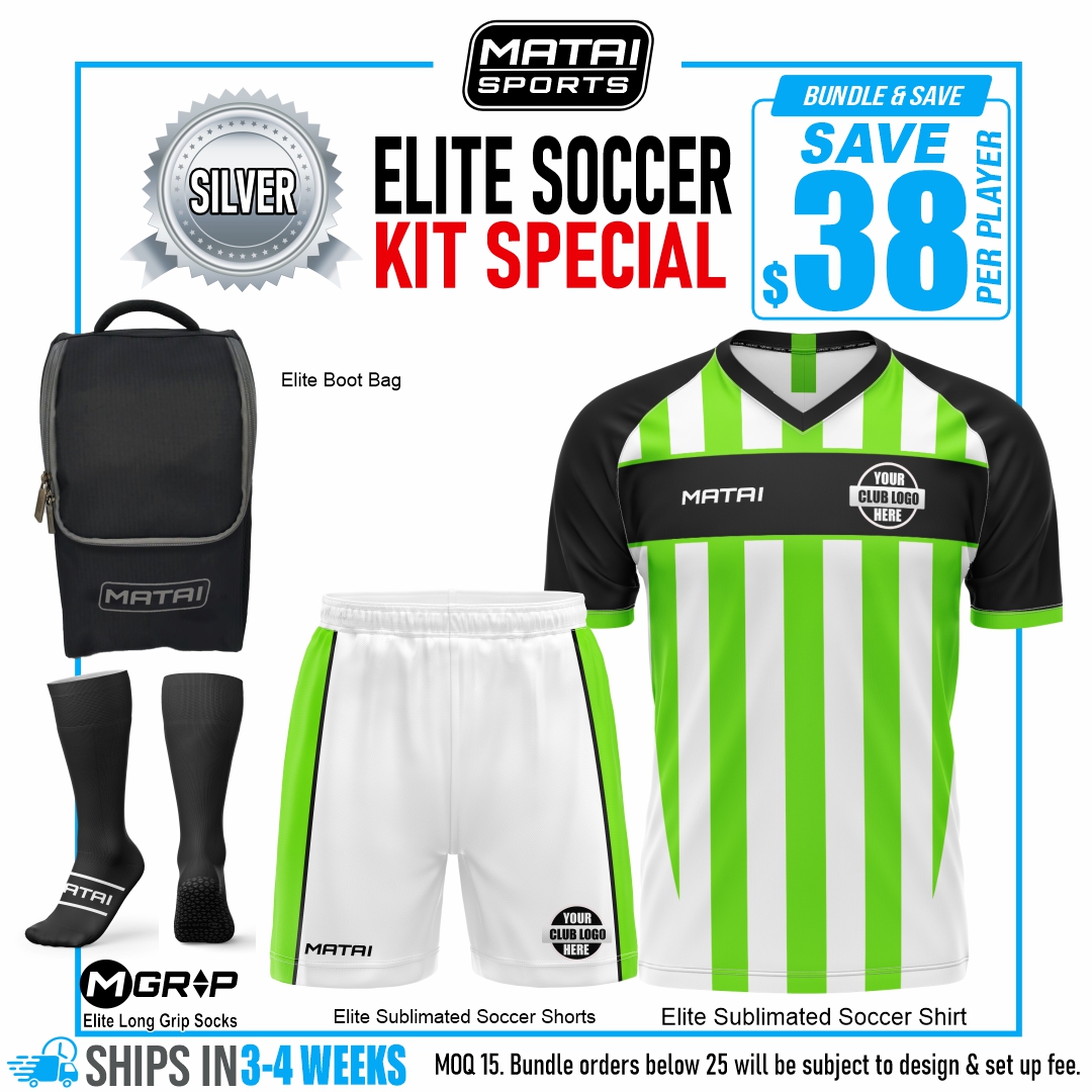 2 Elite Soccer Kit Bundles - White SILVER