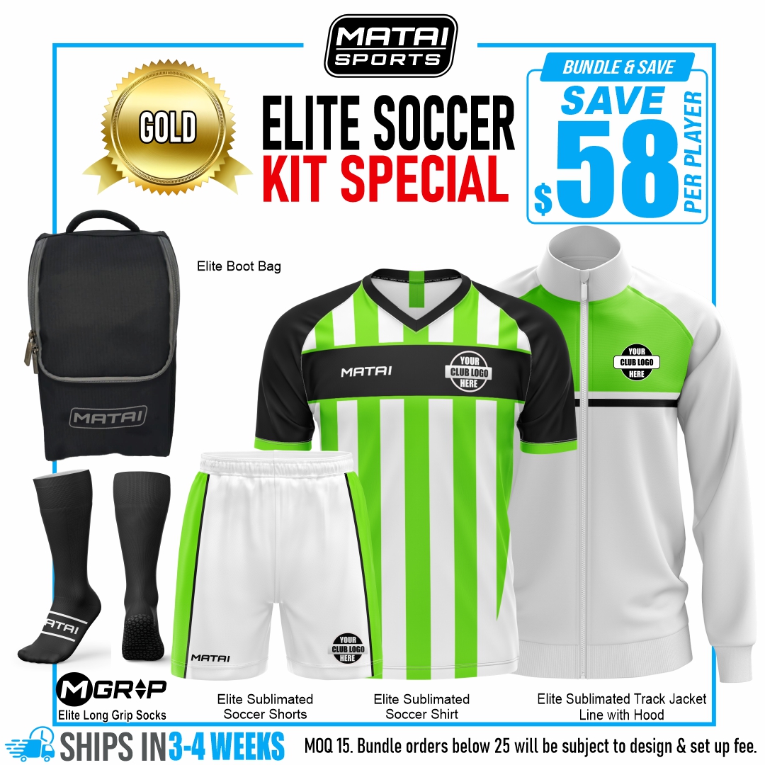 3 Elite Soccer Kit Bundles - White GOLD
