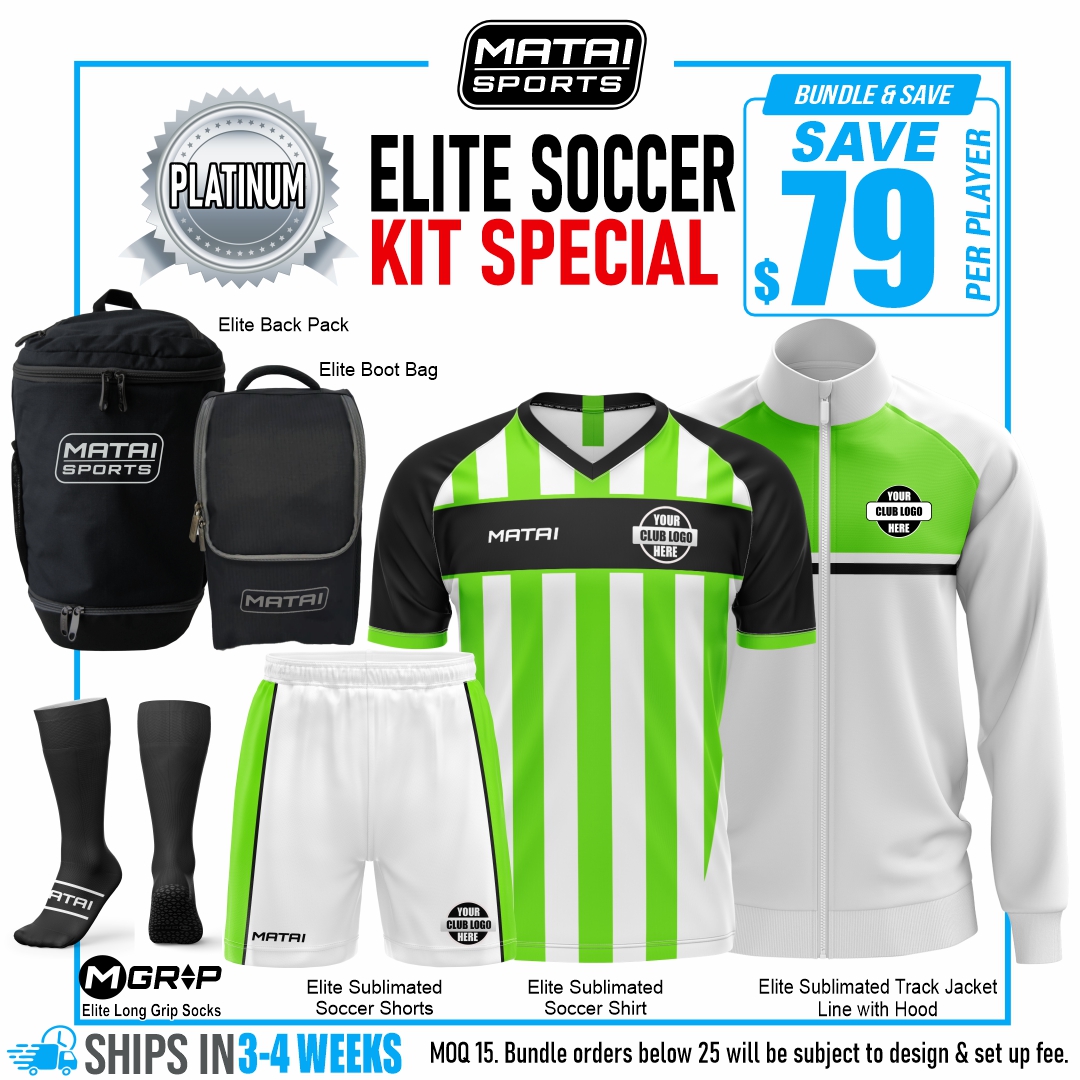 4 Elite Soccer Kit Bundles - White PLATINUM - 1