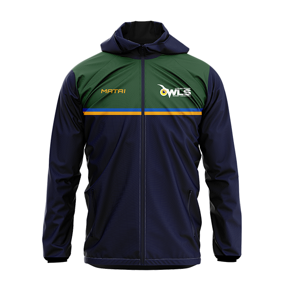 Owls PERORMANCE SUBLIMATED SPRAY JACKET front PNG